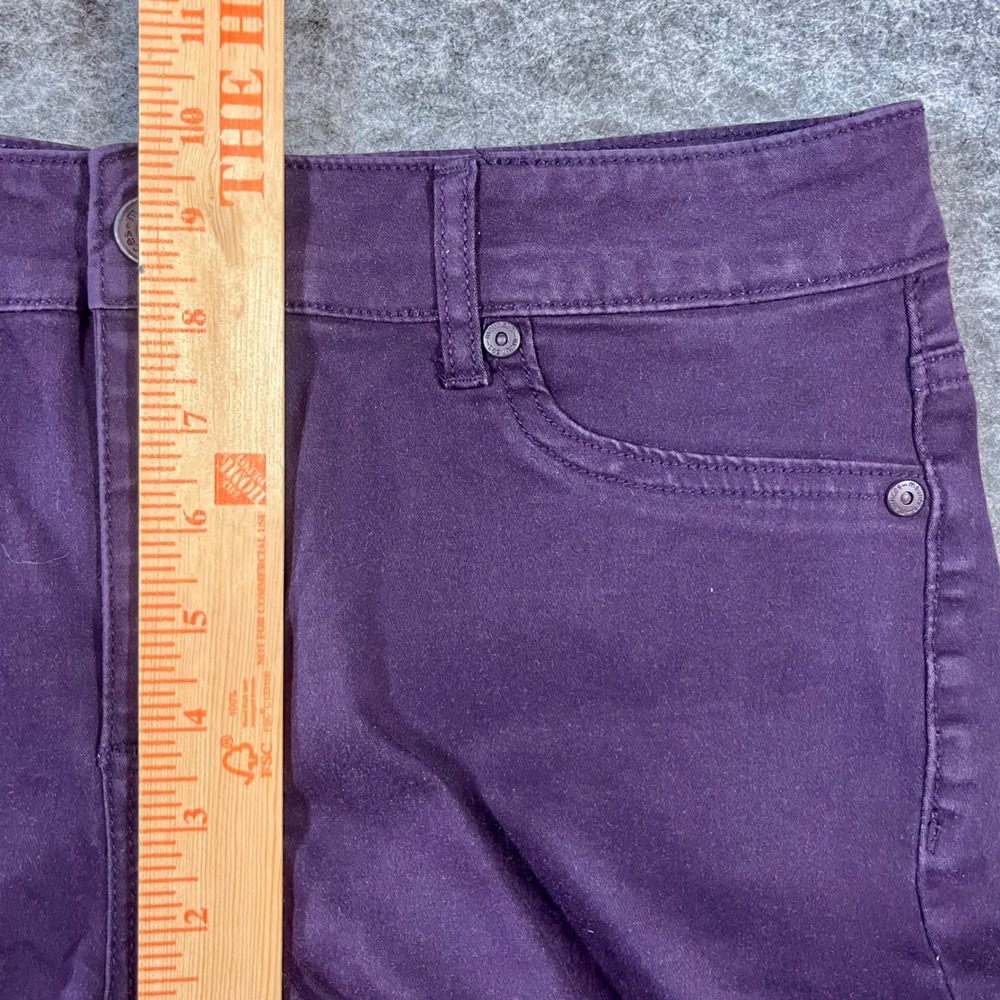 Maurices Jeans Women L Long Plum Purple Slim Fit Stretch Casual Chic Office - Picture 11 of 12